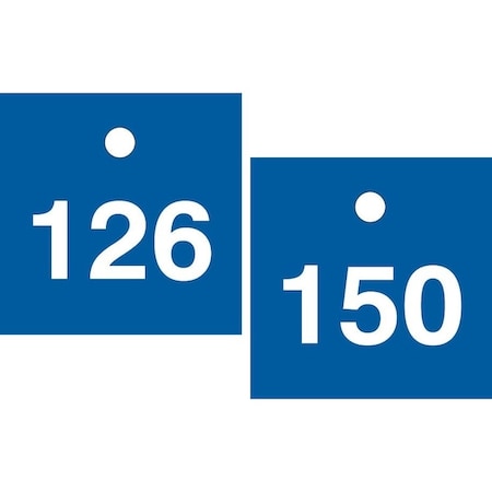 Accuform Numbered Safety Tags, HS-Laminate, 0.1 in H x 3-1/4 in W, 25 PK TDY246BU